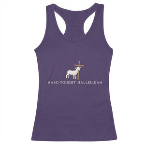 Hard Fought Hallelujah Racerback Tank Top Christian Bible Verse Faith TS14 Purple Print Your Wear
