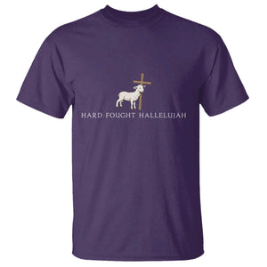 Hard Fought Hallelujah T Shirt Christian Bible Verse Faith TS14 Purple Print Your Wear