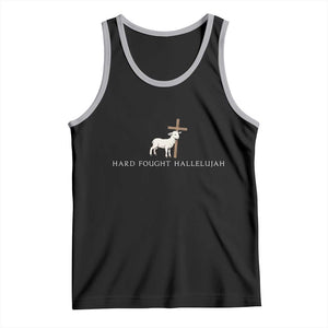 Hard Fought Hallelujah Tank Top Christian Bible Verse Faith TS14 Black Athletic Heather Print Your Wear