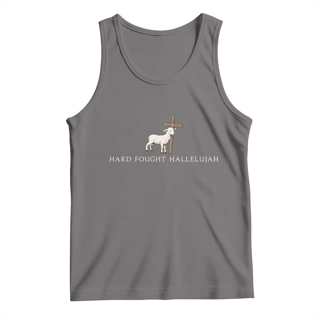 Hard Fought Hallelujah Tank Top Christian Bible Verse Faith TS14 Deep Heather Print Your Wear
