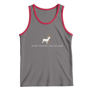 Hard Fought Hallelujah Tank Top Christian Bible Verse Faith TS14 Deep Heather Red Print Your Wear
