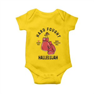 Hard Fought Hallelujah Baby Onesie Christian Boxing Gloves Bible Verse Faith TS14 Daisy Print Your Wear