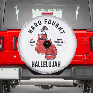 Hard Fought Hallelujah Spare Tire Cover Christian Boxing Gloves Bible Verse Faith TS14 White Print Your Wear