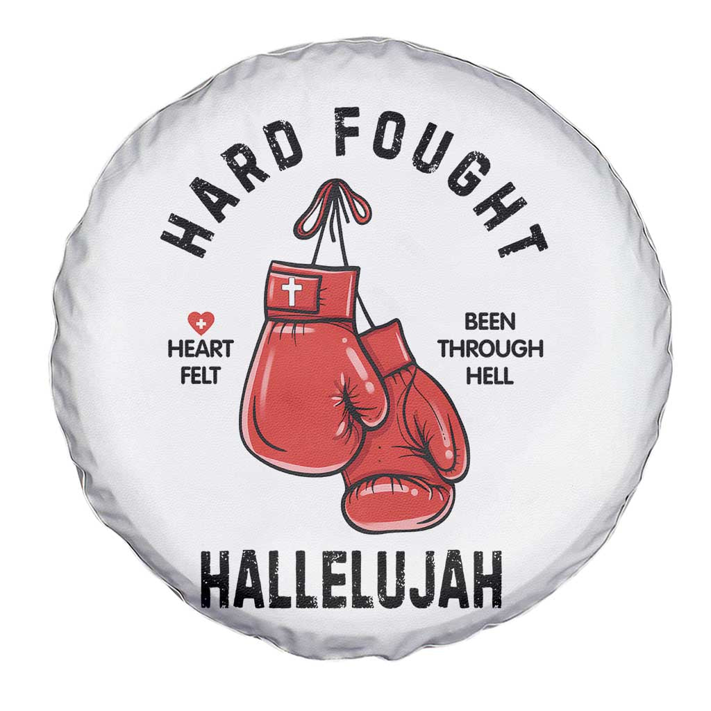 Hard Fought Hallelujah Spare Tire Cover Christian Boxing Gloves Bible Verse Faith TS14 Print Your Wear