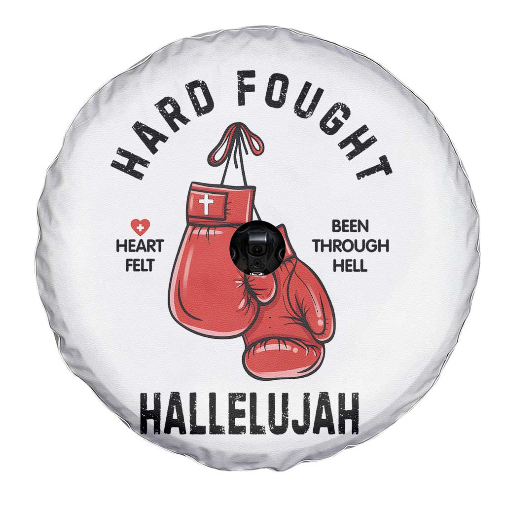 Hard Fought Hallelujah Spare Tire Cover Christian Boxing Gloves Bible Verse Faith TS14 Print Your Wear