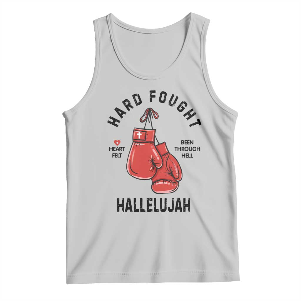 Hard Fought Hallelujah Tank Top Christian Boxing Gloves Bible Verse Faith TS14 Ash Print Your Wear