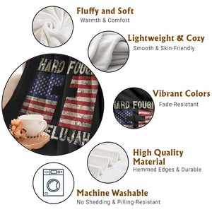 Hard Fought Hallelujah Throw Blanket Patriotic Christian Faith American Flag TS14 Print Your Wear