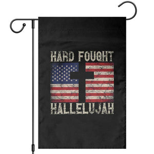 Hard Fought Hallelujah Garden Flag Patriotic Christian Faith American Flag TS14 Black Print Your Wear