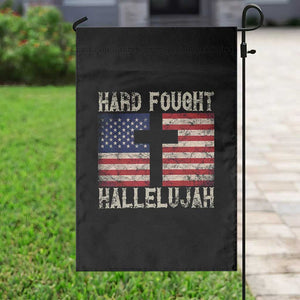 Hard Fought Hallelujah Garden Flag Patriotic Christian Faith American Flag TS14 Print Your Wear