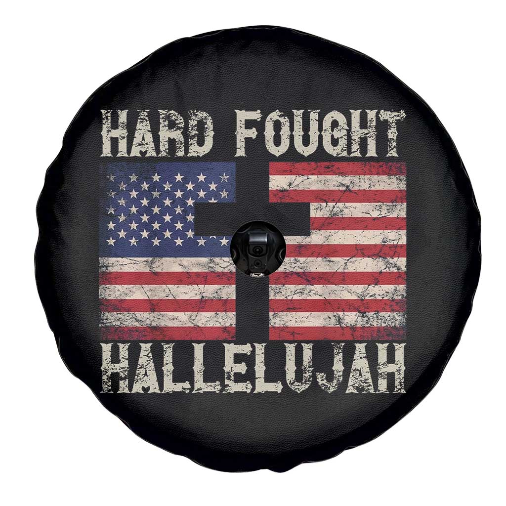 Hard Fought Hallelujah Spare Tire Cover Patriotic Christian Faith American Flag TS14 Print Your Wear