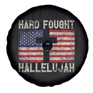 Hard Fought Hallelujah Spare Tire Cover Patriotic Christian Faith American Flag TS14 Print Your Wear