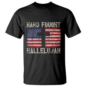 Hard Fought Hallelujah T Shirt Patriotic Christian Faith American Flag TS14 Black Print Your Wear
