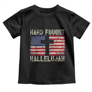 Hard Fought Hallelujah Toddler T Shirt Patriotic Christian Faith American Flag TS14 Black Print Your Wear