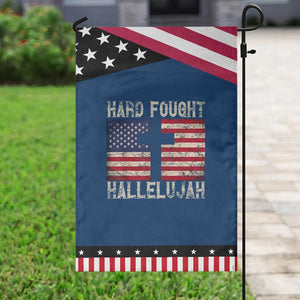 Hard Fought Hallelujah Garden Flag Patriotic Christian Faith American Flag TS14 Classic Blue Black Print Your Wear