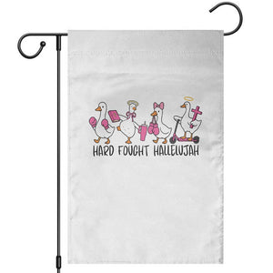 Hard Fought Hallelujah Garden Flag Funny Christian Goose TS14 White Print Your Wear
