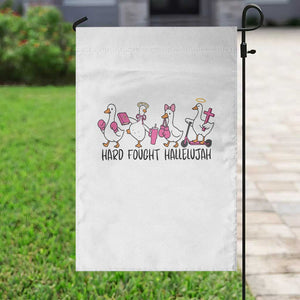 Hard Fought Hallelujah Garden Flag Funny Christian Goose TS14 Print Your Wear