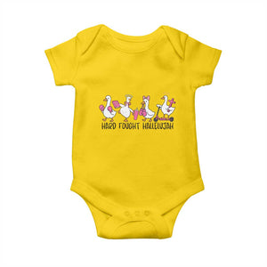 Hard Fought Hallelujah Baby Onesie Funny Christian Goose TS14 Daisy Print Your Wear