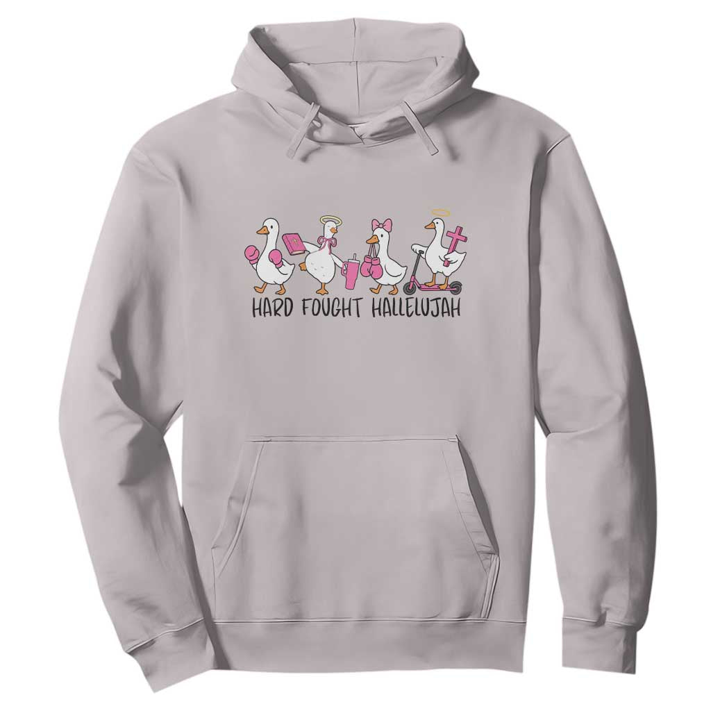 Hard Fought Hallelujah Hoodie Funny Christian Goose TS14 Ice Gray Print Your Wear