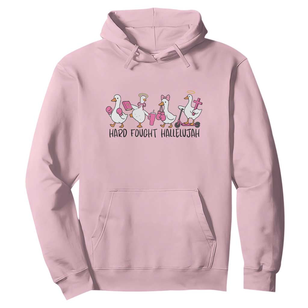 Hard Fought Hallelujah Hoodie Funny Christian Goose TS14 Light Pink Print Your Wear