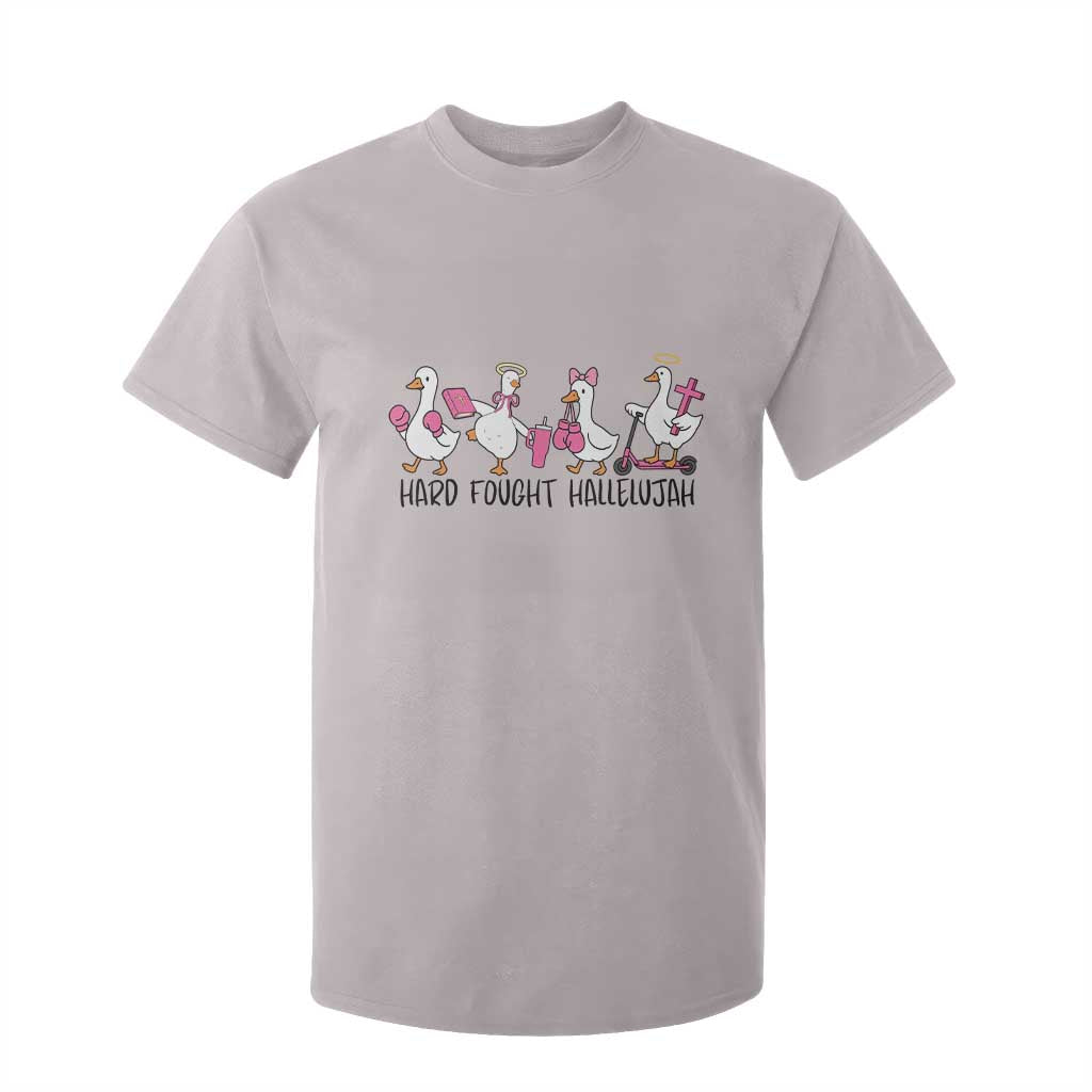 Hard Fought Hallelujah T Shirt For Kid Funny Christian Goose TS14 Ice Gray Print Your Wear