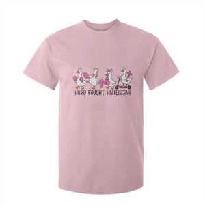 Hard Fought Hallelujah T Shirt For Kid Funny Christian Goose TS14 Light Pink Print Your Wear