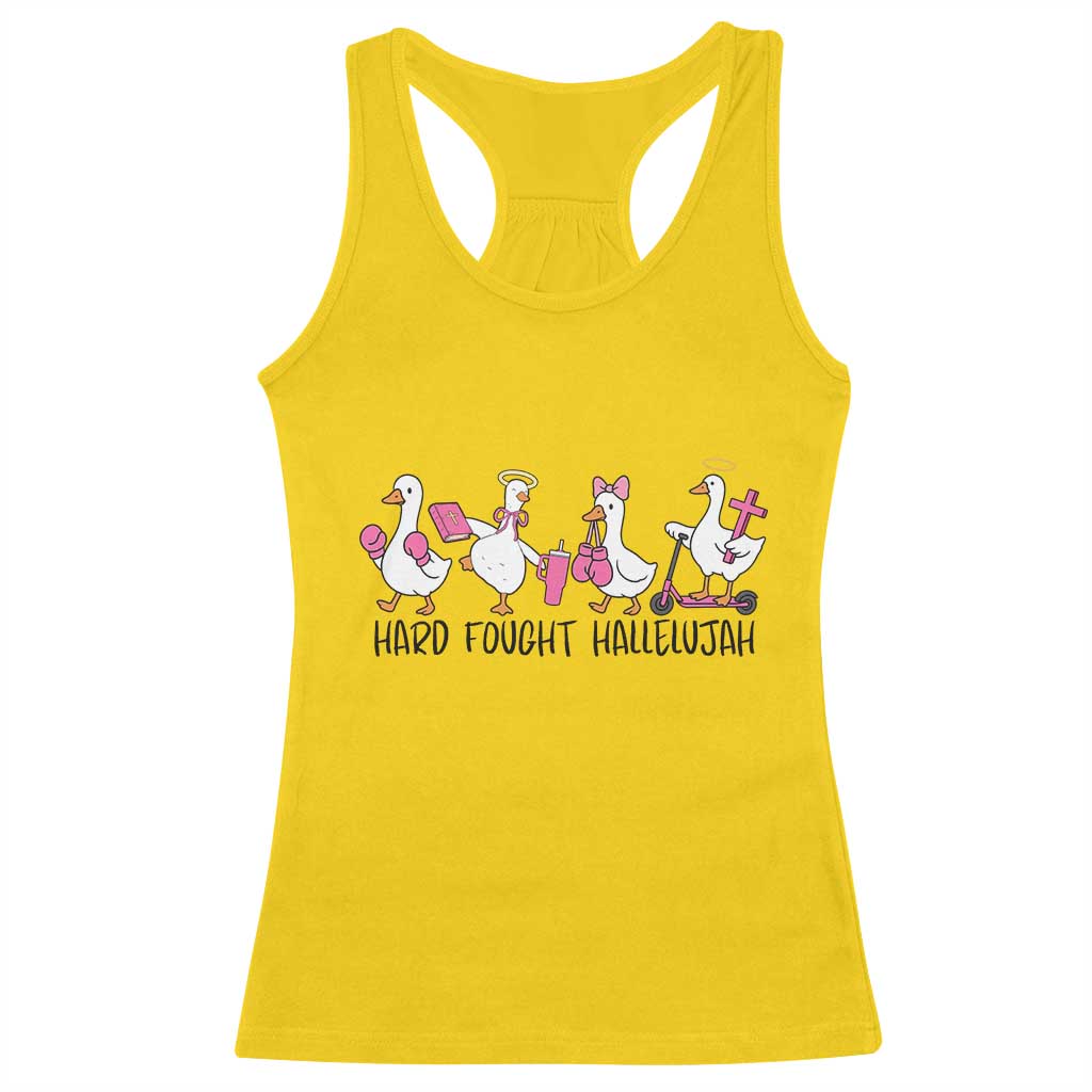 Hard Fought Hallelujah Racerback Tank Top Funny Christian Goose TS14 Daisy Print Your Wear