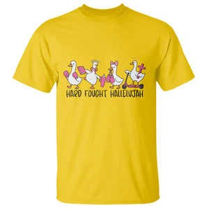 Hard Fought Hallelujah T Shirt Funny Christian Goose TS14 Daisy Print Your Wear