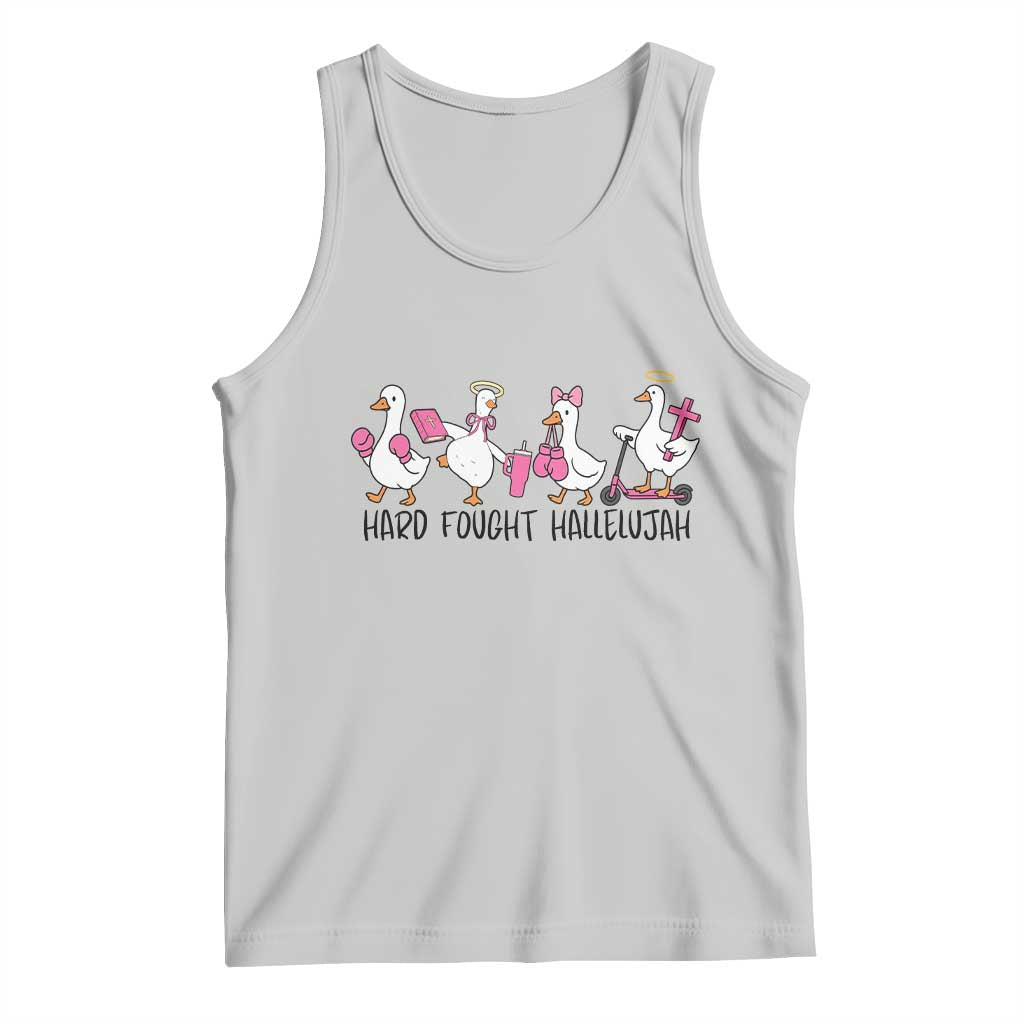 Hard Fought Hallelujah Tank Top Funny Christian Goose TS14 Ash Print Your Wear