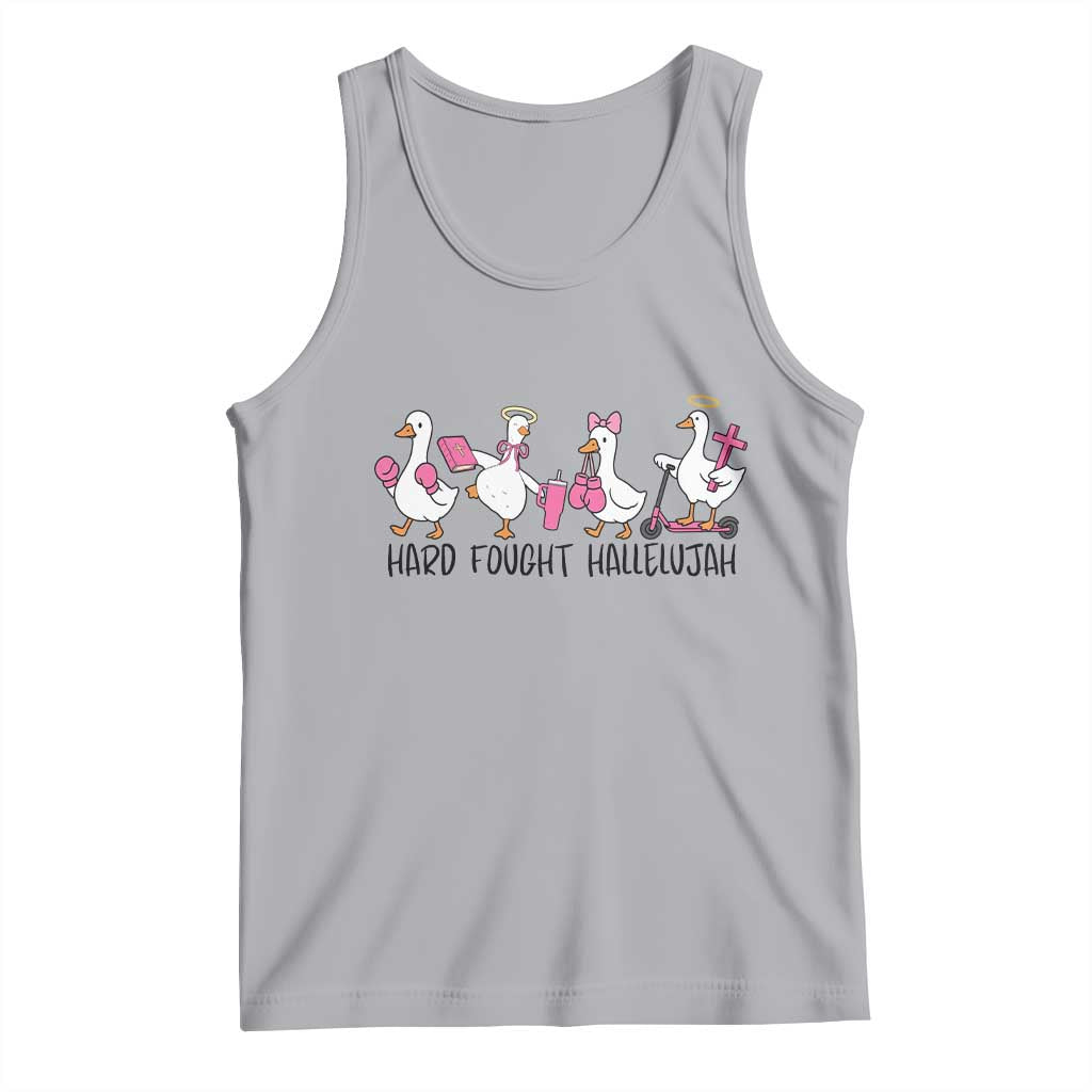 Hard Fought Hallelujah Tank Top Funny Christian Goose TS14 Athletic Heather Print Your Wear