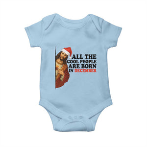 Funny December Birthday Baby Onesie All The Cool People are Born in December TS14 Light Blue Print Your Wear