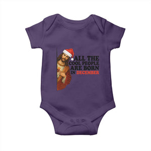 Funny December Birthday Baby Onesie All The Cool People are Born in December TS14 Purple Print Your Wear