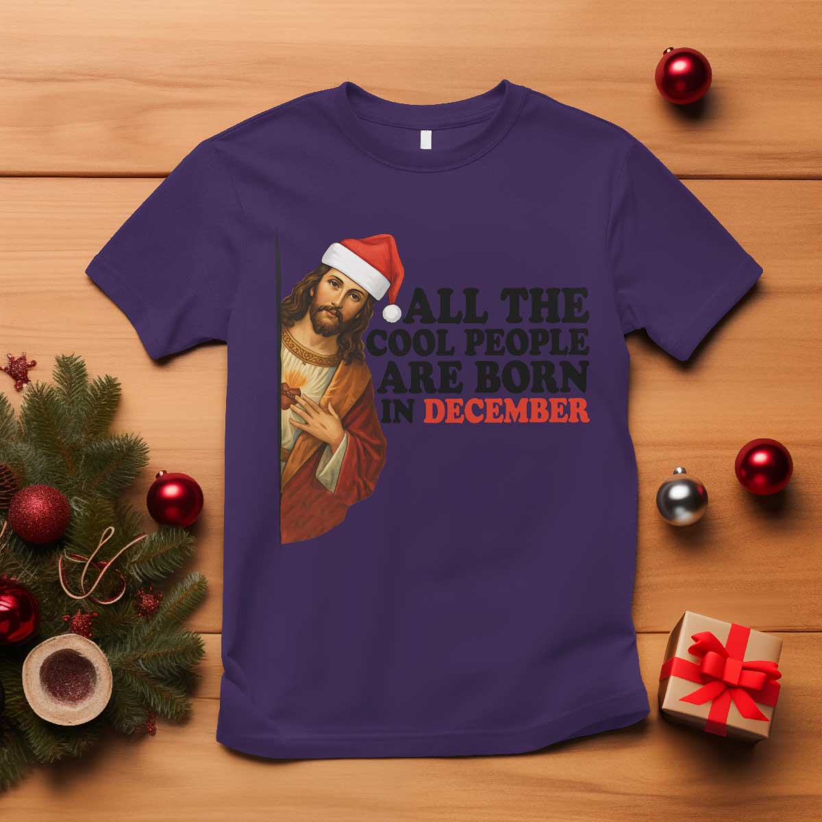 Funny December Birthday T Shirt All The Cool People are Born in December TS14 Purple Print Your Wear