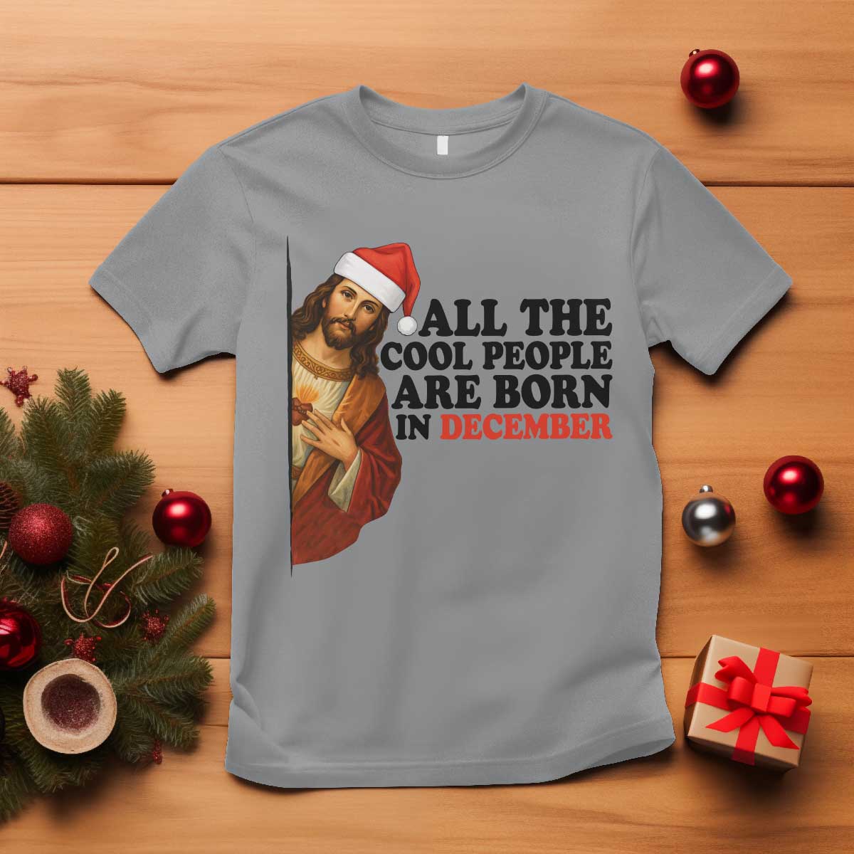 Funny December Birthday T Shirt All The Cool People are Born in December TS14 Sport Gray Print Your Wear