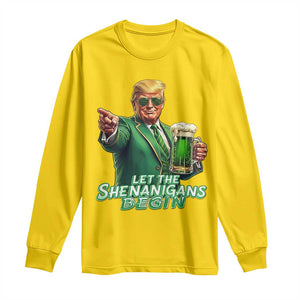 Funny Trump St Patricks Day Long Sleeve Shirt Let The Shenanigans Begin TS14 Daisy Print Your Wear