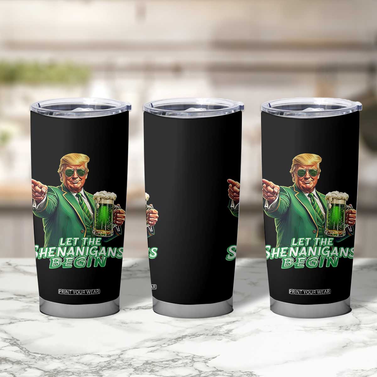Funny Trump St Patricks Day Tumbler Cup Let The Shenanigans Begin TS14 Print Your Wear