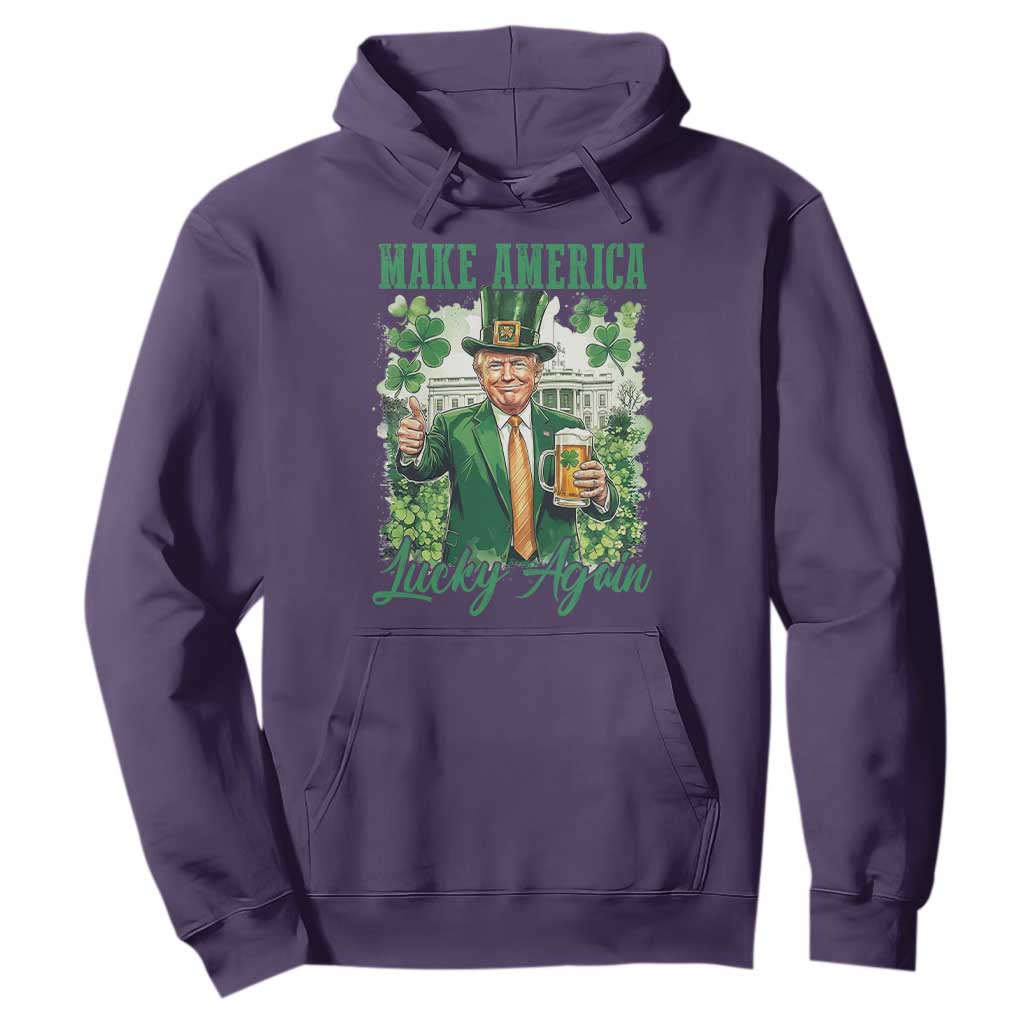Funny Trump St Patricks Day Hoodie Make American Lucky Again TS14 Purple Print Your Wear
