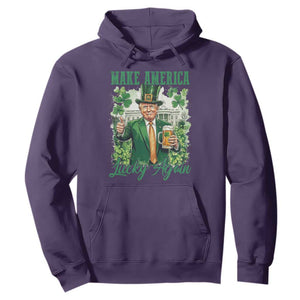 Funny Trump St Patricks Day Hoodie Make American Lucky Again TS14 Purple Print Your Wear