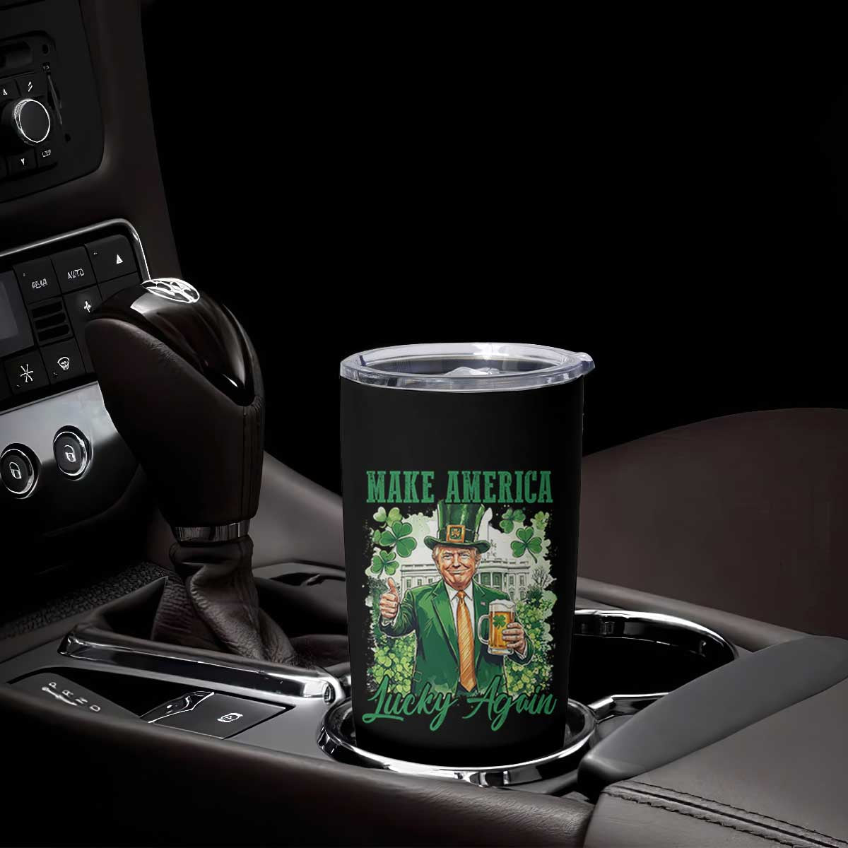 Funny Trump St Patricks Day Tumbler Cup Make American Lucky Again TS14 Print Your Wear