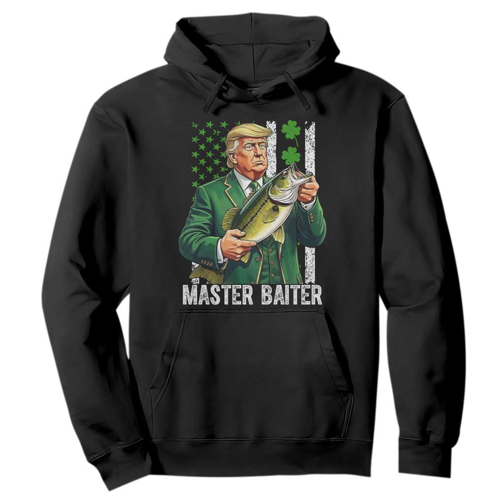 Funny Trump St Patricks Day Hoodie Patriotic Fisherman Bass Fishing Master Baiter TS14 Black Print Your Wear