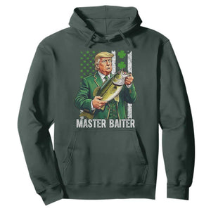 Funny Trump St Patricks Day Hoodie Patriotic Fisherman Bass Fishing Master Baiter TS14 Dark Forest Green Print Your Wear