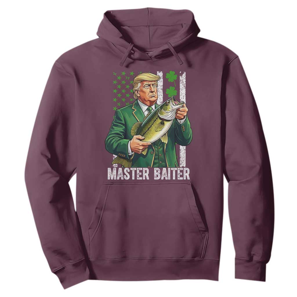 Funny Trump St Patricks Day Hoodie Patriotic Fisherman Bass Fishing Master Baiter TS14 Maroon Print Your Wear