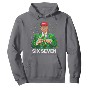67 Trump St Patricks Day Hoodie Funny Six Seven Hands Meme Political TS14 Charcoal Print Your Wear