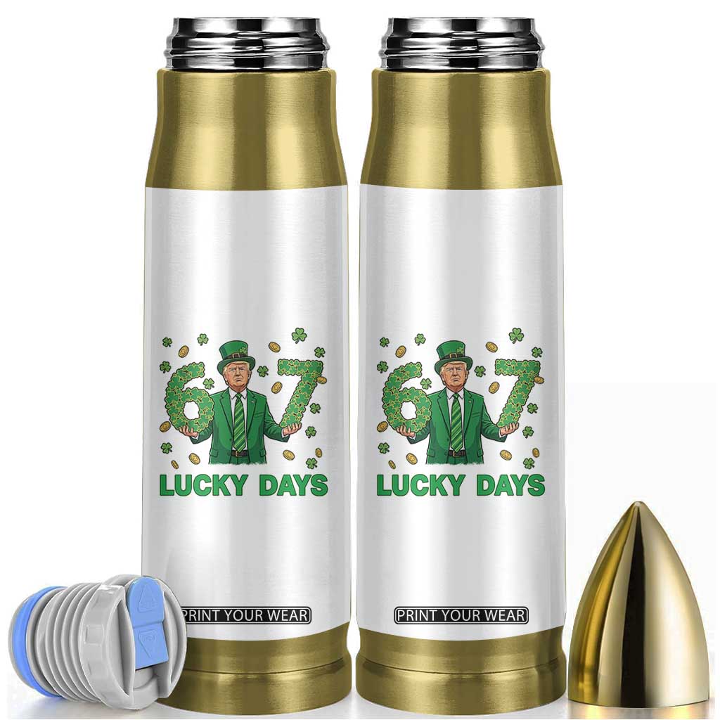 67 Trump St Patricks Day Bullet Tumbler Funny Six Seven Political Meme TS14 White Print Your Wear