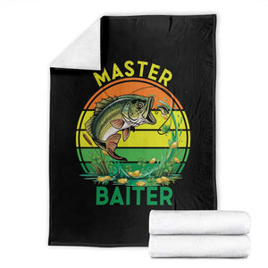 Funny Bass Fishing St Patricks Day Throw Blanket Master Baiter TS14 Black Print Your Wear