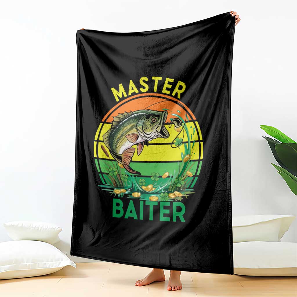 Funny Bass Fishing St Patricks Day Throw Blanket Master Baiter TS14 Print Your Wear
