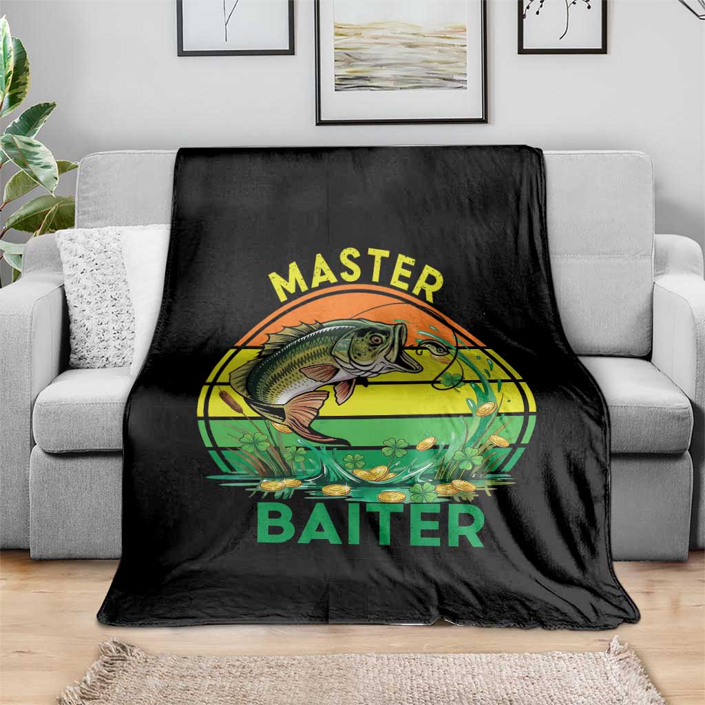 Funny Bass Fishing St Patricks Day Throw Blanket Master Baiter TS14 Print Your Wear