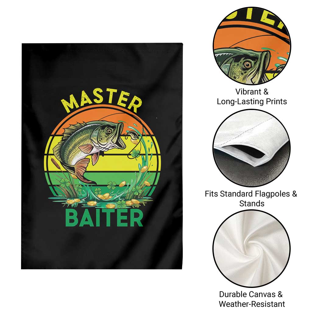 Funny Bass Fishing St Patricks Day Garden Flag Master Baiter TS14 Print Your Wear