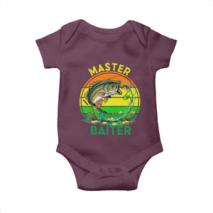 Funny Bass Fishing St Patricks Day Baby Onesie Master Baiter TS14 Maroon Print Your Wear