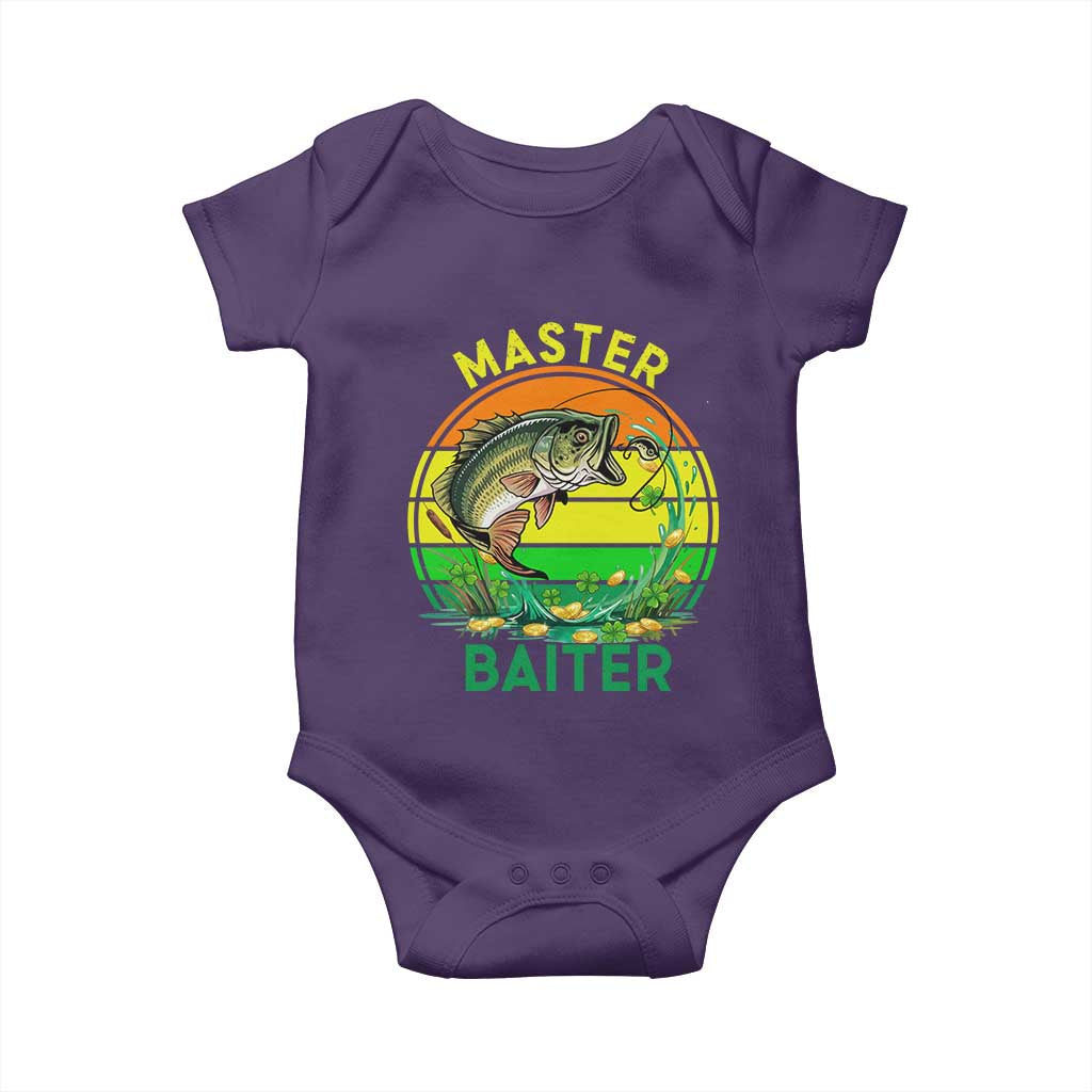 Funny Bass Fishing St Patricks Day Baby Onesie Master Baiter TS14 Purple Print Your Wear
