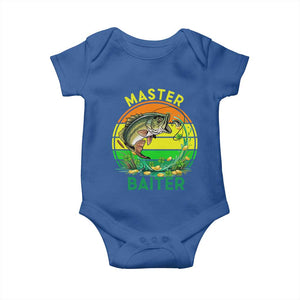 Funny Bass Fishing St Patricks Day Baby Onesie Master Baiter TS14 Royal Blue Print Your Wear